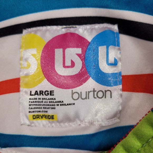 Burton Snowboards Full-Zip Colored Striped Hoodie Jacket Youth size Large - Picture 3 of 3